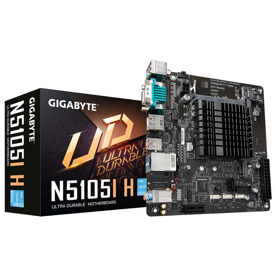 CP-GIGABYTE-N5105IH-f1846b Tarjeta Madre GIGABYTE N5105I H / Procesador Intel Celeron 2,0 GHz Integrado / DDR4 / NVME M.2 PCIe 3.0 X2 / USB 2.0, USB 3.2 / Hdmi, Dp, Vga / Mini ITX - Image 1