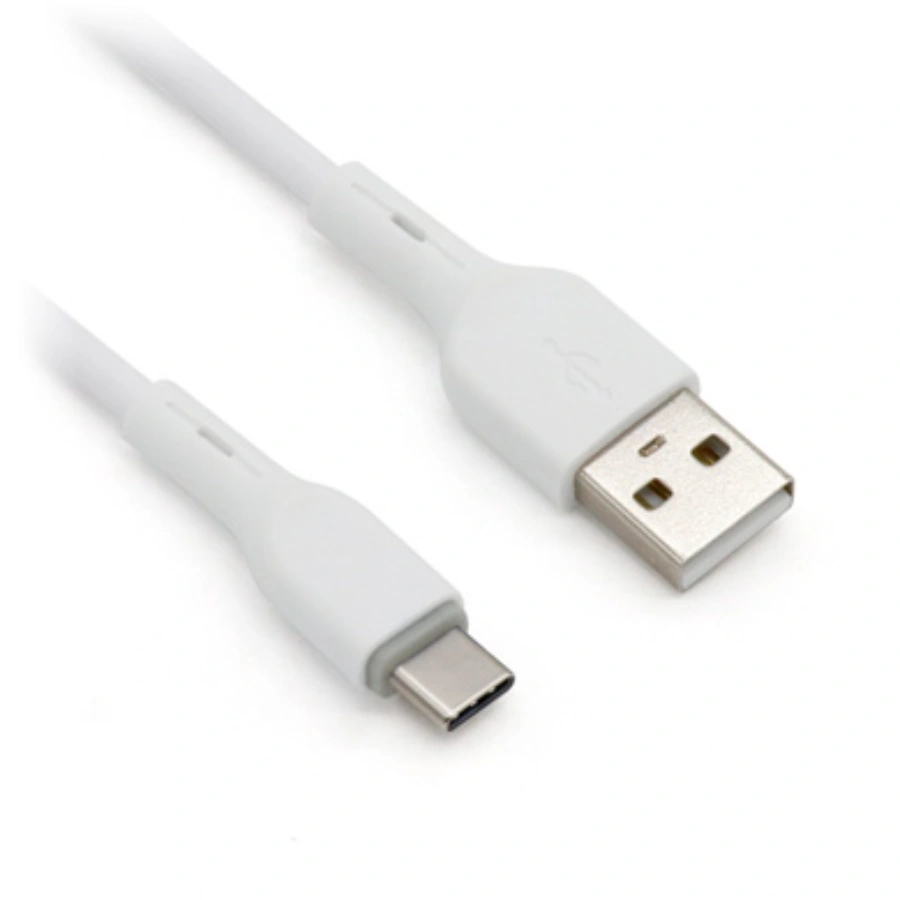 963202_1 Cable BROBOTIX / USB-A – USB Tipo-C / 1 Metro / Puntas De Acero Reforzado / Blanco / 963202 - Image 1