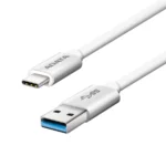 Cable ADATA / USB -A – USB Tipo-C / Versión 3.2 / 5Gbps / 1 Metro / Blanco Con Plata / ACA3AL-100CM-CSV