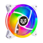 Ventilador Para PC Eolox Blaze EX30W / 120mm LED Circular Con Borde Led Rainbown / 120x120x25mm 1200RPM / Hidráulico 12V / Blanco - Image 3