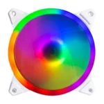Ventilador Para PC Eolox Blaze EX30W / 120mm LED Circular Con Borde Led Rainbown / 120x120x25mm 1200RPM / Hidráulico 12V / Blanco