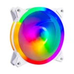 Ventilador Para PC Eolox Blaze EX30W / 120mm LED Circular Con Borde Led Rainbown / 120x120x25mm 1200RPM / Hidráulico 12V / Blanco - Image 2