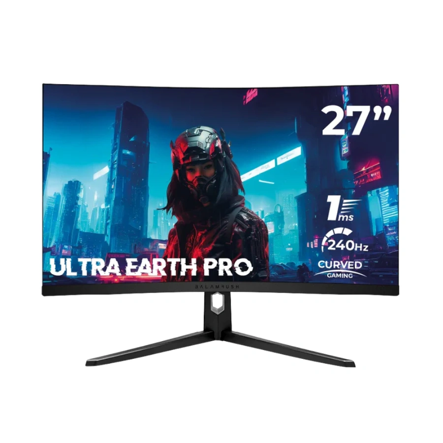 BR-938631_HL-1 Monitor Gamer Balam Rush Curvo Ultra Earth Pro MGP27C / 27" Full HD / Panel VA / G-Sync / 1MS / 240 Hz / 2x HDMI 2.1 + 2x DP + 3.5mm + Iluminación RGB / Negro - Image 1