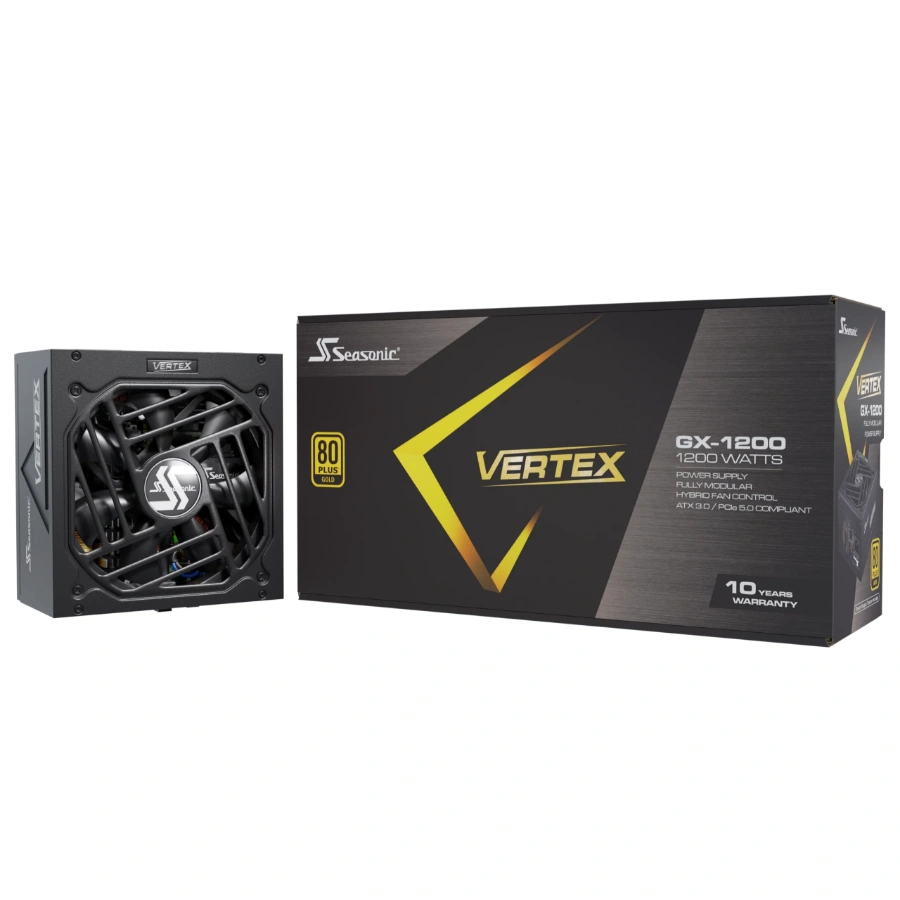 Vertex-GX-1200-PSU-box-scaled Fuente De Poder SEASONIC VERTEX GX-1200 / 1200W / 80 Plus Gold / Modular / 24 Pines / Cpu 4+4 / Pci-E 6+2 / Sata / Molex / ATX 3.0, Pcie 5.0 / Negro - Image 1