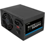Fuente de Poder Acteck Blazar Prime 500W / 20+4 pin / ATX / Ventilador 80mm / Sata X2 / Molex x2 / 24 Pin x1 / 4 Pin x1 / No GPU / No Certificado