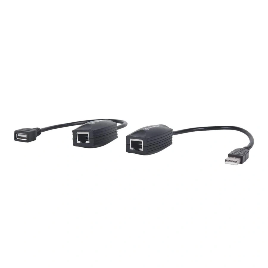 3a Extensor De Línea USB MANHATTAN 179300 / 12Mbps / Hasta 60Mts / Vía RJ45 / Certificación CE / ROHS / Negro - Image 1