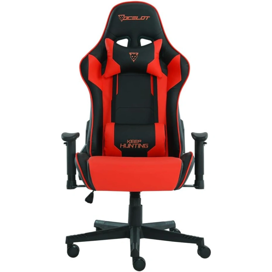 513ayrg4c1L._AC_SL1000_ Silla Gamer OCELOT OSRED-07 / Descansa Brazos 1D Ajustables / Reclinable 90°-155° / Soporta Hasta 150KG / Cojín Lumbar Y Cervical / Color Rojo Con Negro - Imagen 1
