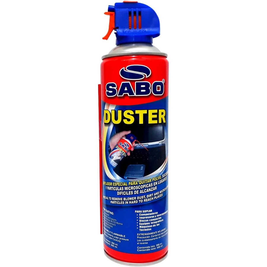 612HtqMZXZS._AC_SL1500_ Aire Comprimido SABO DUSTER / Para Limpieza De Equipos De Cómputo Y Electrónicos / 590Ml - Image 1