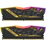 Kit De Memoria RAM DIMM TEAMGROUP T-FORCE DELTA TUF Gaming Alliance RGB / 64GB (2x32GB) / DDR4 3200MHz / CL16 / 1.35V / XMP / Negro