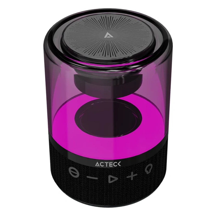 AC-936422_2 Bocina Portátil ACTECK GLEE PURE AP30 / Inalámbrica, Alámbrica / Bluetooth, Conexión TWS, 3.5 MM, TF / Sonido Estéreo / 5W / Recargable / Iluminación Led / Negro - Image 1