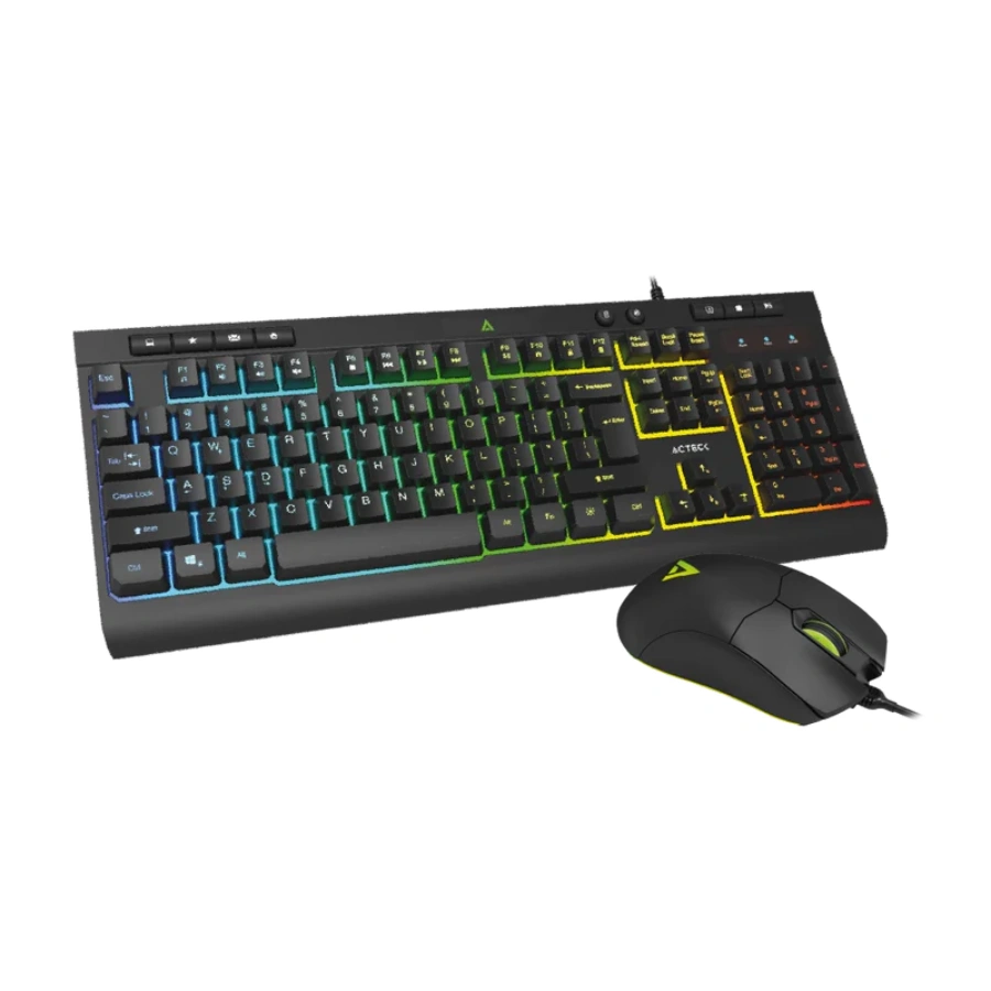 AC-936750-1-1000 Kit De Teclado Y Mouse Gamer ACTECK Creator Aurean Pro MK477G / Membrana / Alámbrico / USB / Cable 1.4m / 8000DPI Ajustables / 7 Botones / Negro - Image 1