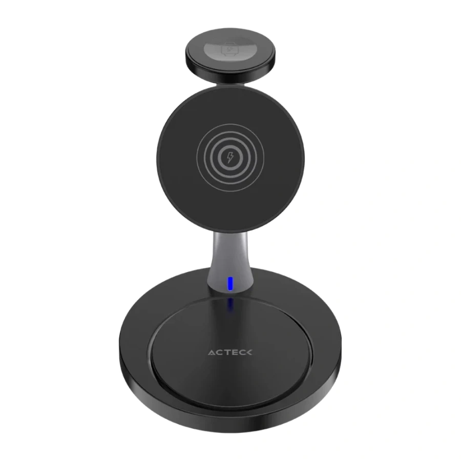 AC-937139_2 Cargador ACTECK ENERGON S-MATE CI740 / 3 En 1 / Inalámbrico / Magnético / USB Tipo C / Color Negro / AC-937139 - Image 1