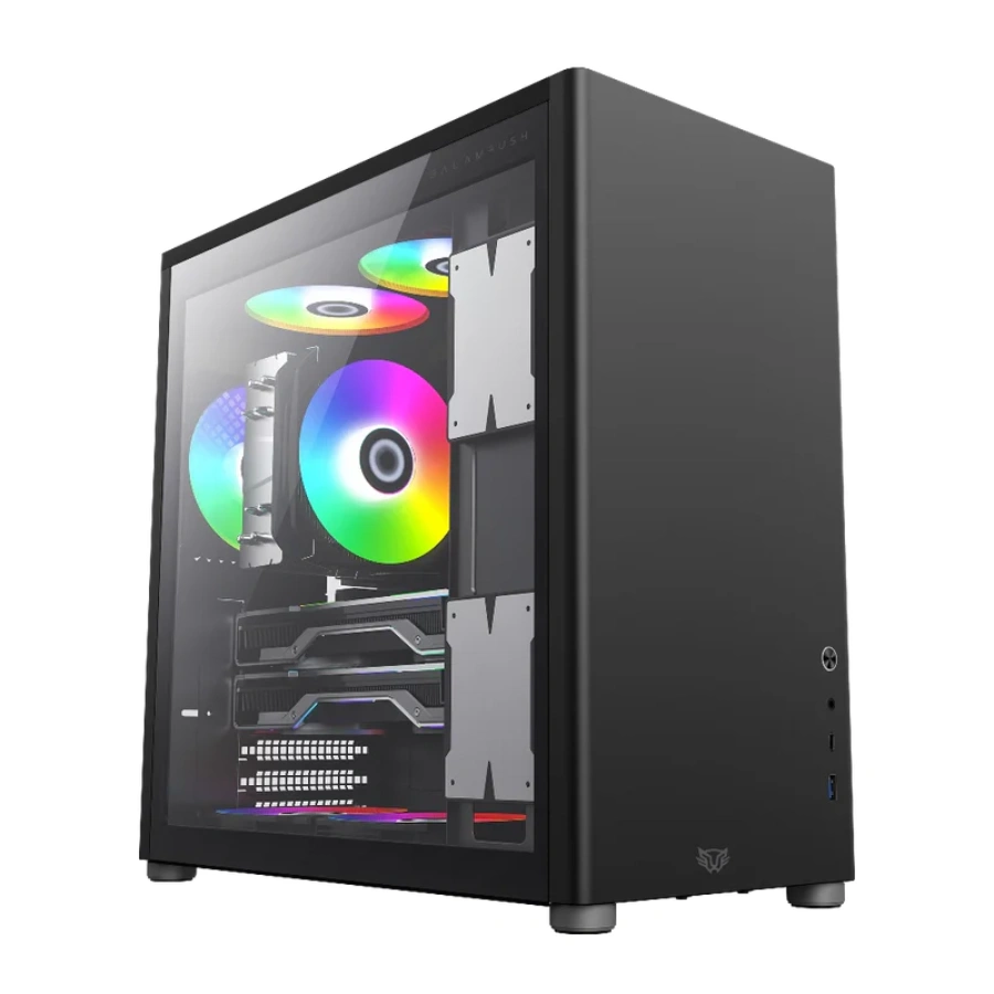 BR-935661-9 Gabinete Gamer BALAM RUSH Eris Jet GM985 / ATX / Cristal Templado / Ventiladores No Incluidos / USB 3.0, USB-C / Negro - Image 1