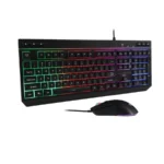 Kit De Teclado Y Mouse Gamer BALAM RUSH SQUAD MASTER PLUS KTM555 RGB / Ergonómico / Membrana / Alámbrico / USB / Cable 1.5M / Anti-Ghosting / 7200DPI Ajustables / 6 Botones / Español / Negro
