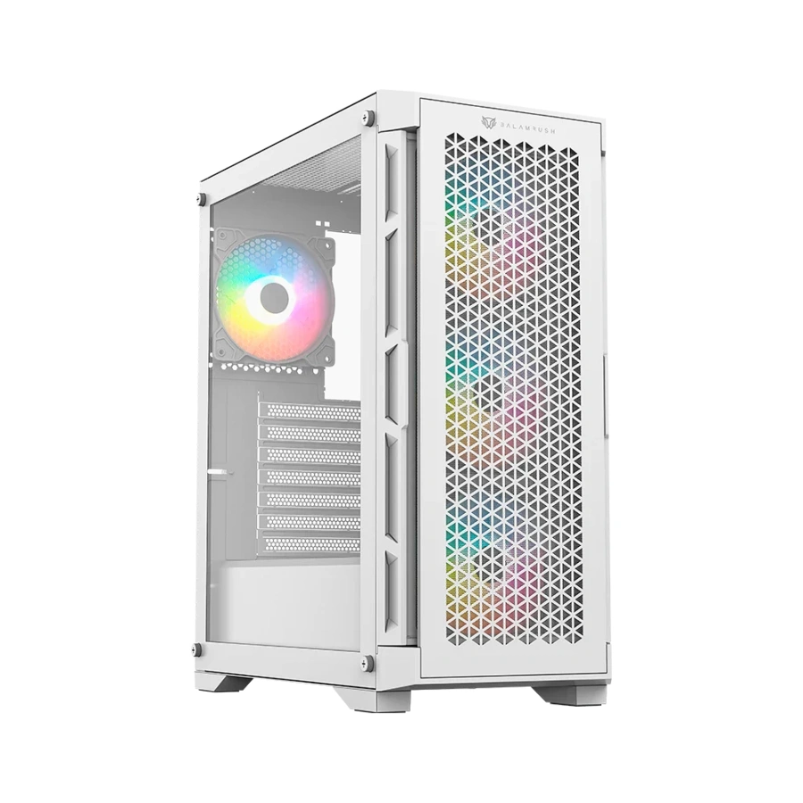 BR-938846-4 Gabinete Gamer BALAM RUSH Carbono Twin Mate 5000 / ATX / Cristal Templado / 4 Ventiladores ARGB Incluidos / USB-C, USB 2.0, 3.0 / Blanco - Image 1