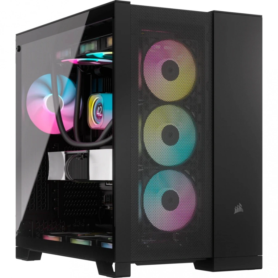 CC-9011230-WW 1 Gabinete CORSAIR 6500D AIRFLOW / Media Torre / E-ATX / Panel Lateral De Cristal Templado / Ventiladores No Incluidos / USB-C, USB 3.2, 3.5MM / Negro - Image 1