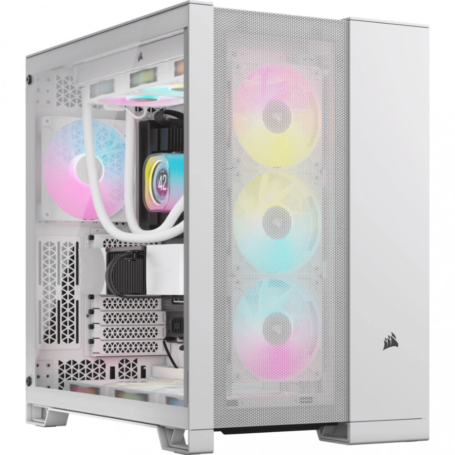 CC-9011260-WW 1 Gabinete CORSAIR 6500D AIRFLOW / Media Torre / E-ATX / Panel Lateral De Cristal Templado / Ventiladores No Incluidos / USB-C, USB 3.2, 3.5MM / Blanco - Image 1