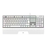 Teclado Gamer BALAM RUSH DOMINATE EXPERT GK979 RGB / Mecánico / Alámbrico / USB 3.0 – Tipo C / Cable 1.8 M Trenzado / Anti-Ghosting / Switch Rojo Outemu / Español / Blanco