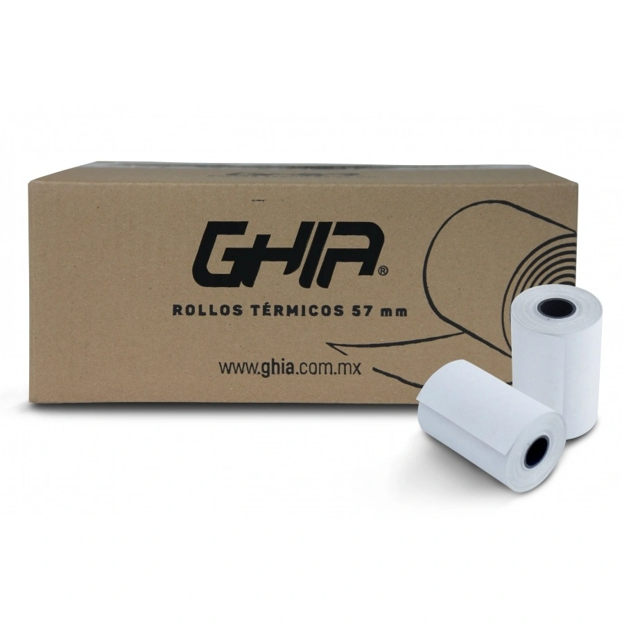 CP-GHIA-CTG574N-1 Caja Rollo Papel Térmico GHIA / 57X40 MM / 50 Piezas / Para Impresoras De 58MM / CTG574N - Image 1
