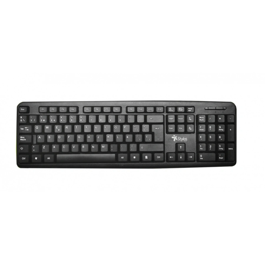 CP-STYLOS-STPTEC5B-59eef8 Teclado STYLOS STPTEC5B / Alámbrico / USB / Español / 1 Metro / Negro - Image 1