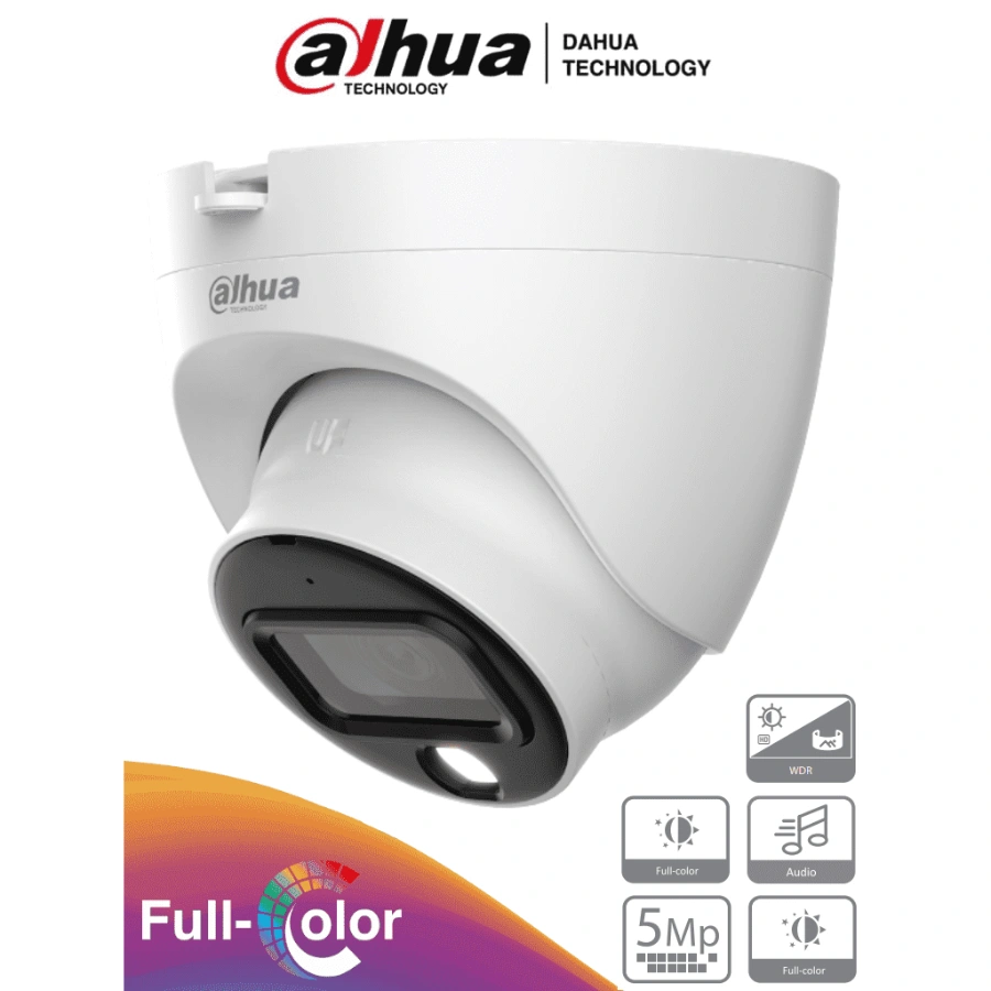 Camara-de-Seguridad-Dahua-HDW1509TLQ Cámara De Vigilancia DAHUA / Tipo Domo / Full Color De 5Mp / Lente De 3.6mm / 88° De Apertura / Imagen A Color 24/7 / WDR Real De 120dB / Leds Para 20Mts / IP67 - Image 1