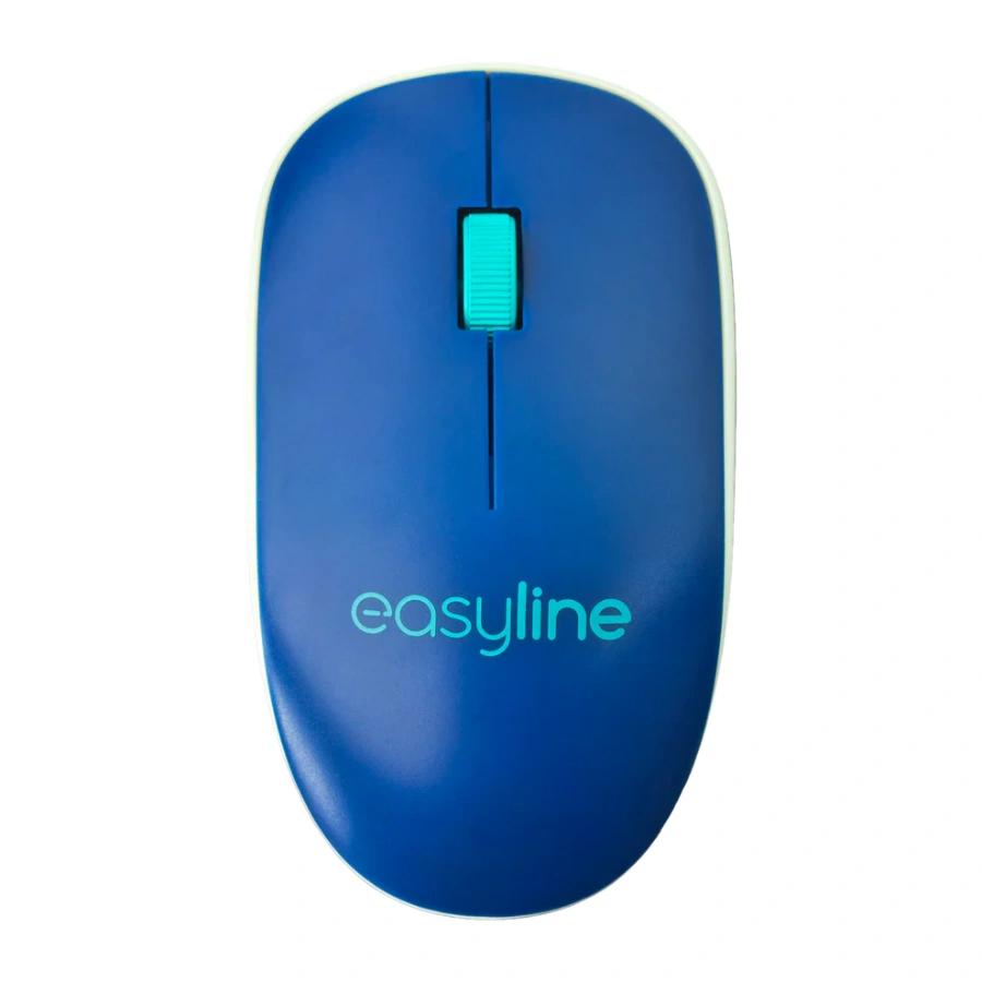 EL-995128_A_01_raton Mouse EASY LINE VIVA / Inalámbrico / Receptor USB / Alcance 10M / 1000 DPI / 2 Botones+Scroll / Sensor Óptico / Azul-Blanco - Image 1