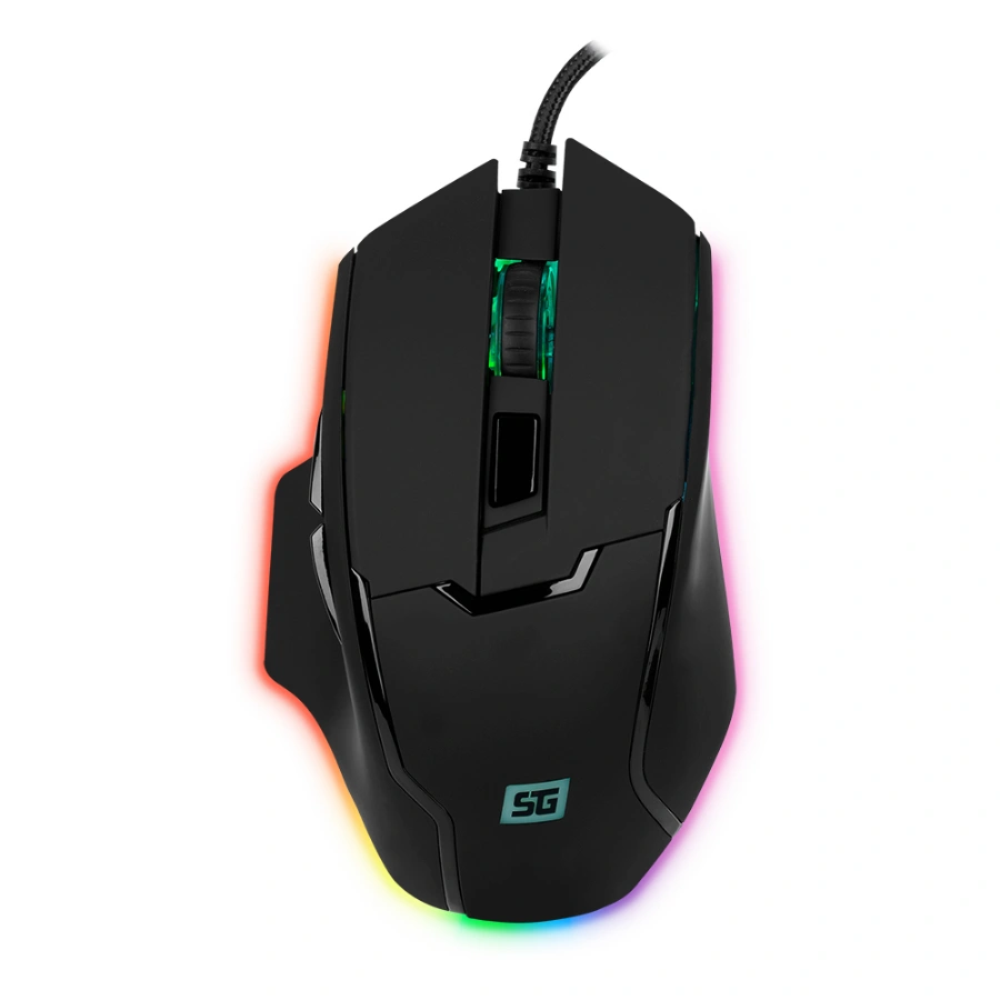 MO-504-BK-01 Mouse Gamer VORAGO START THE GAME Rgb / Hasta 8,000DPI Con Software Personalizable / Alambrico USB 2.0 / 6 Botones / Negro / MO-504 - Image 1