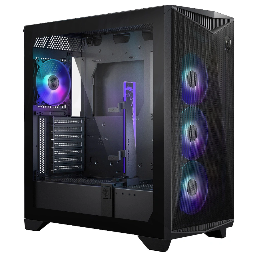 MPG GUNGNIR 300R AIRFLOW 1 Gabinete Gamer MSI MPG GUNGNIR 300R AIRFLOW / E-ATX / Cristal Templado / 4 Ventiladores ARGB Incluidos / USB 3.2, USB-C / Negro - Image 1