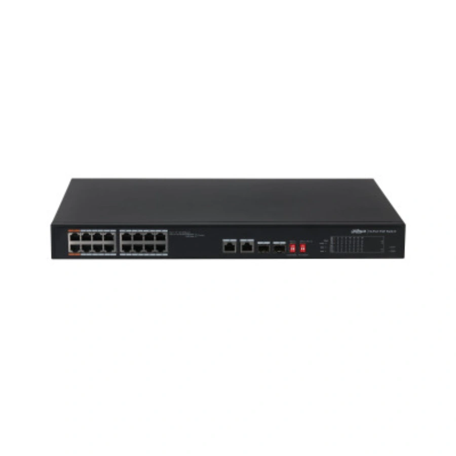PFS3218-16ET-1351_thumb Switch DAHUA PFS3218-16ET-135 / PoE Ethernet De 18 Puertos / 16 Puertos PoE 10/100 Mbps / 2 Puertos SFP / Switching 7.2 Gbps / Velocidad De Reenvió De Paquetes 5.3568 Mbps / Color Negro - Image 1