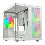 Gabinete Gamer XZEAL CXi1 / Micro-ATX / Cristal Templado / 3 Ventiladores ARGB Incluidos / USB 3.0, 1.1 / Blanco