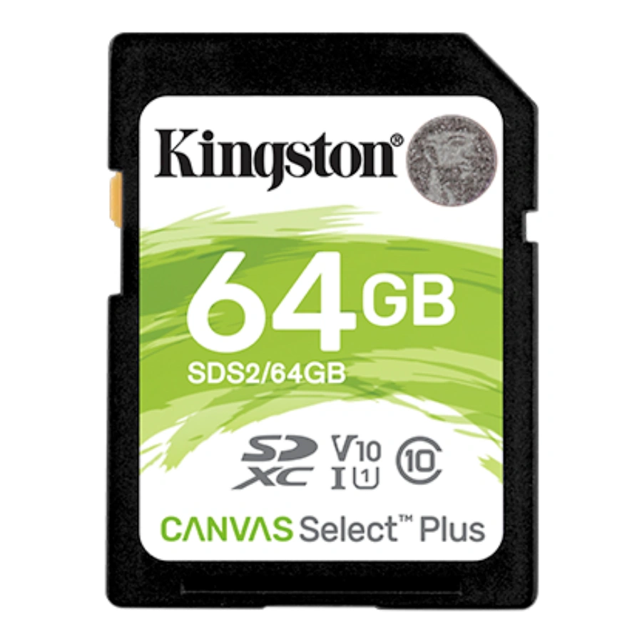 ktc-product-flash-sdcards Memoria SD KINGSTON CANVAS SELECT PLUS / 64GB / Clase 10 / UHS-1 / Hasta 100Mbps / Color Negro - Image 1