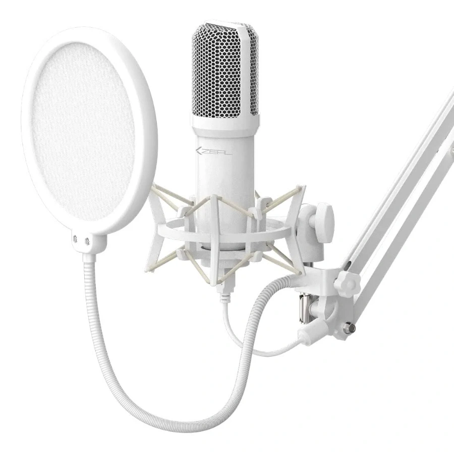 shopping Kit De Micrófono De Condensador XZ-260 / Con Filtro Anti-Pop / Soporte De Brazo / Conexión USB / Color Blanco - Image 1