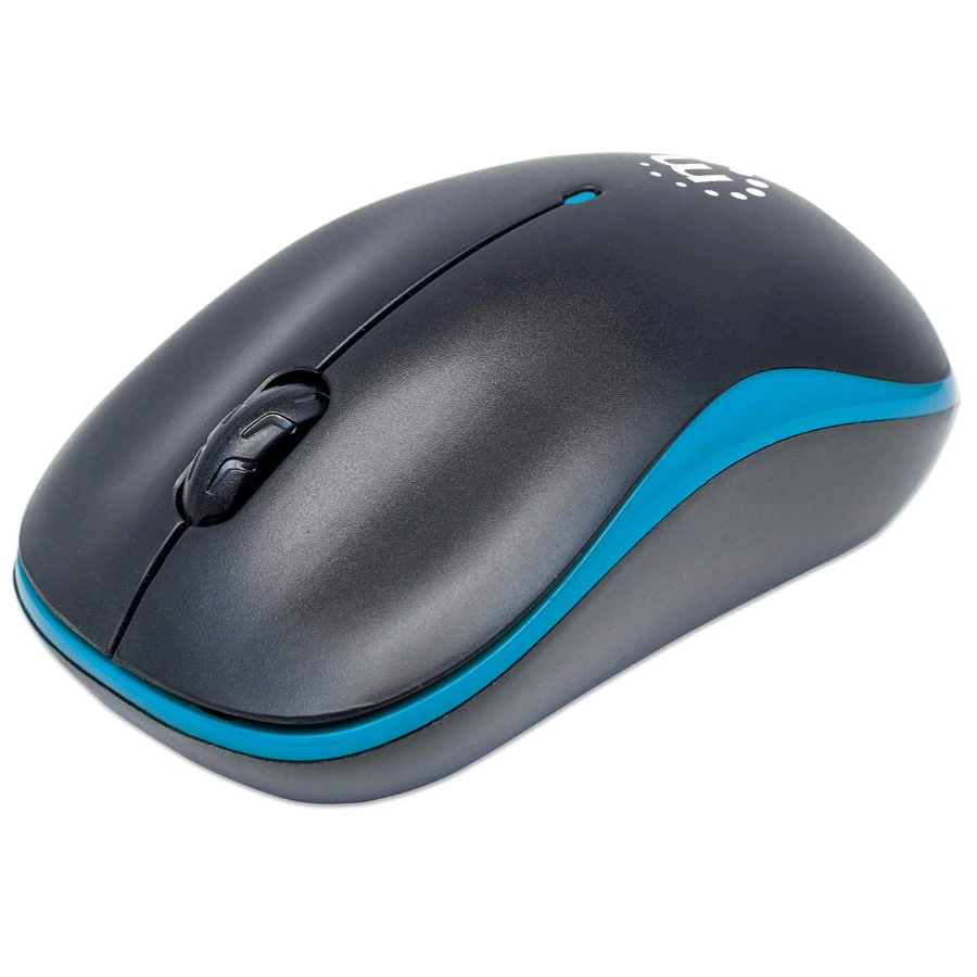 success-wireless-optical-mouse-179416-1_1024x1024@2x Mouse MANHATTAN SUCCESS / Inalámbrico / Receptor USB / Alcance 10M / 3 Botones / 1000 DPI / Sensor Óptico / Negro-Azul - Image 1
