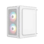 Gabinete ACTECK DOOM PRO MESH GI730M / Mini Torre / Micro ATX / Fuente Incluida 600W / Ventana De Cristal Templado / 3 Ventiladores FRGB Incluidos / USB 2.0, USB 3.0, 3.5MM / Blanco - Image 3