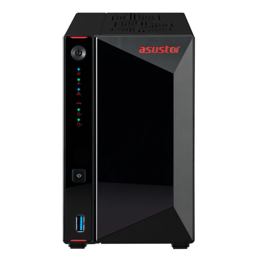 AS5402T 1 Asustor NIMBUSTOR 2 Gen2 NAS / 4 Ranuras M.2 NVMe / 2 Ranuras 3.5"/2.5" / 48TB / Intel Celeron N5105 / 4GB RAM DDR4 / USB 3.2 / HDMI / 4K / Lectura 591MB/s / Escritura 497MB/s / Negro - Image 1