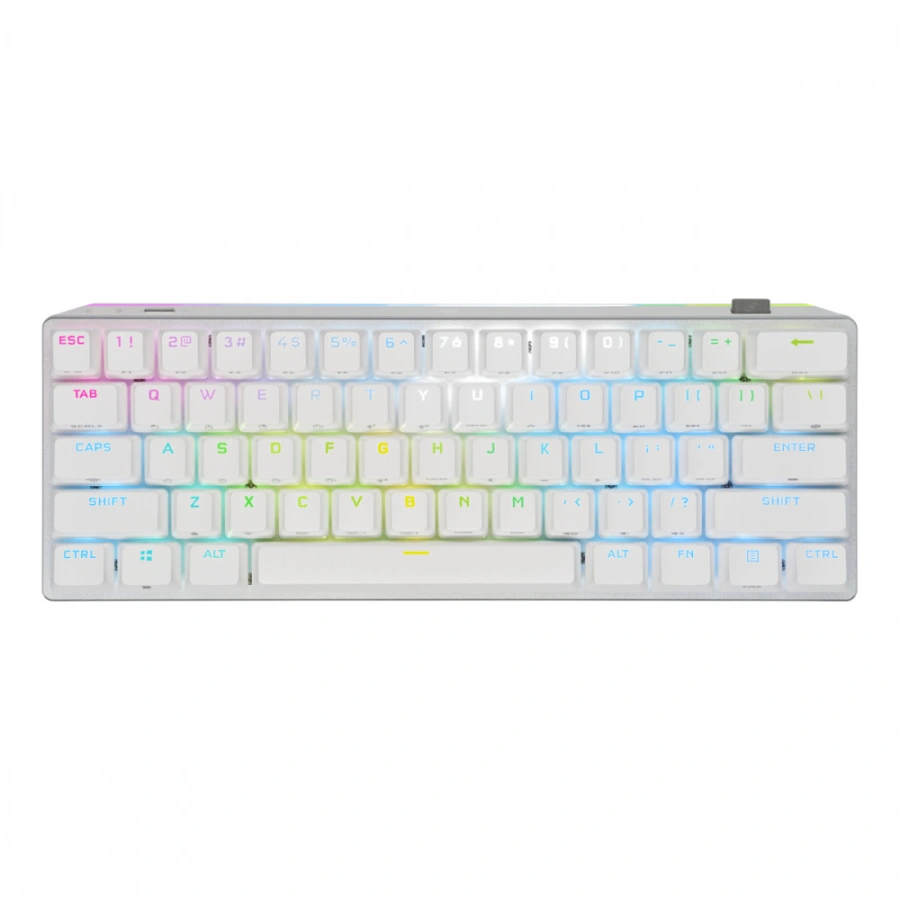 CH-9189110-NA 1 Teclado CORSAIR K70 PRO MINI WIRELESS RGB 60% / Mecánico / Alámbrico-Inalámbrico / USB 3.1, Bluetooth 4.2, SlipStream / Cable 1.8 M Trenzado / Switch Cherry MX Red / Ingles / Color Blanco - Image 1