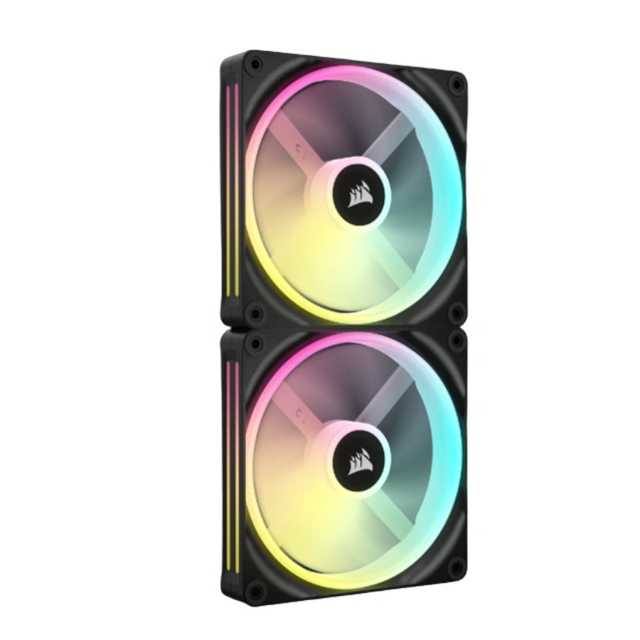 CP-CORSAIR-CO-9051004-WW-3fa534 Kit De Ventiladores CORSAIR ICUE LINK QX140 / 140MM / 2 Ventiladores / RGB / 2000 RPM / 82.5 CFM / 37 dBA / 4Pin 12V, 3Pin 5V / Negro - Image 1