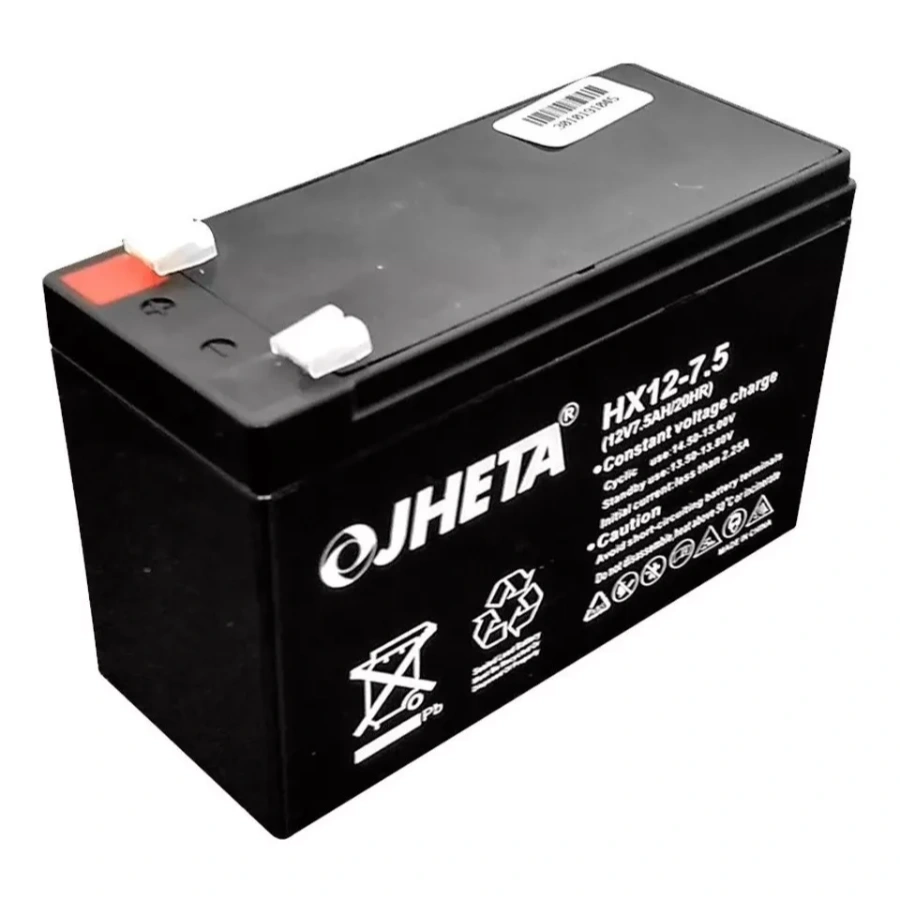 D_NQ_NP_2X_609314-MLM44267153218_122020-F Batería De Reemplazo JHETA HX12-7.5 / Para No Break / 12V / 7.5AH / Fácilmente Recargable / Sin Mantenimiento / Negro - Image 1