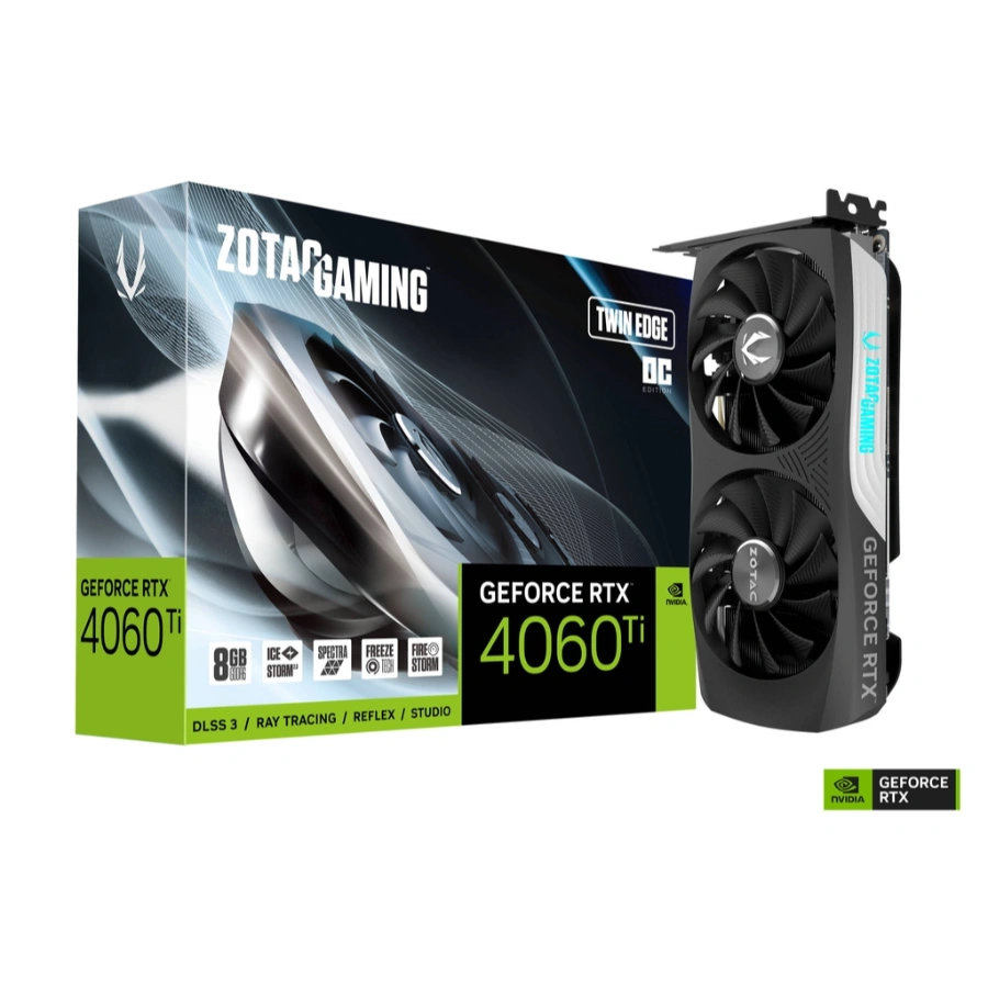 zt-d40610h-10m-image01_1 Tarjeta De Video ZOTAC GAMING GeForce RTX 4060 Ti / 8GB GDDR6 / 128 Bit / Núcleos Cuda 4352 / X3 Dp, X1 Hdmi / Pci Express Gen 4 / X1 8 Pin - Image 1