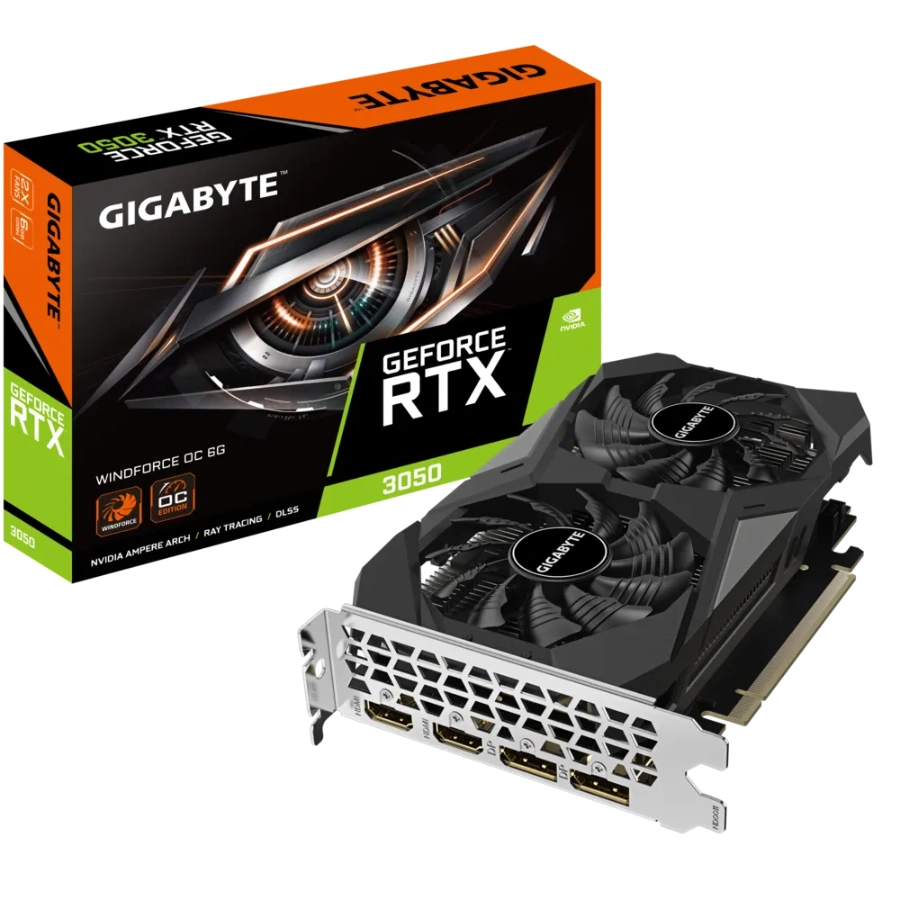 1000 Tarjeta De Video GIGABYTE GEFORCE RTX 3050 WINDFORCE OC 6G / 6GB GDDR6 / 96 Bit / Núcleos CUDA 2304 / X2 HDMI, X2 DP / PCI Express 4.0 - Image 1