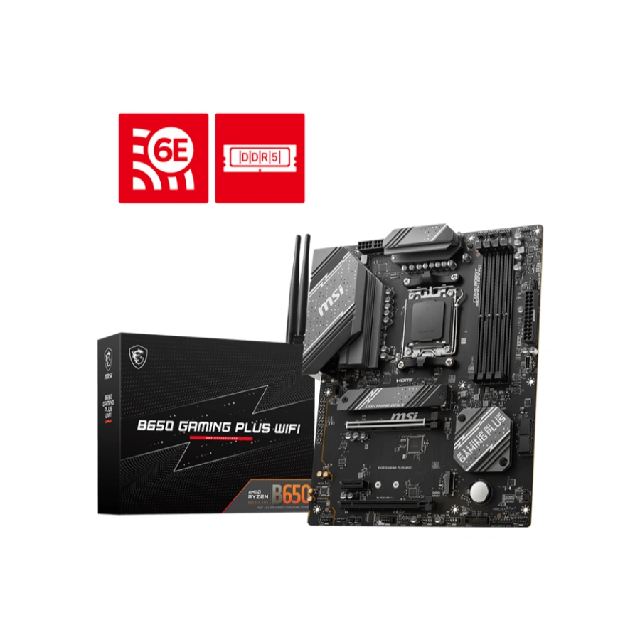 1024 Tarjeta Madre MSI B650 GAMING PLUS WIFI / BLUETOOTH / ATX / AM5 / 256GB x4 DDR5 7200Mhz AMD EXPO / Sata / M.2 PCIe 4.0 / HDMI, DP / USB 3.2, USB Tipo C - Image 1