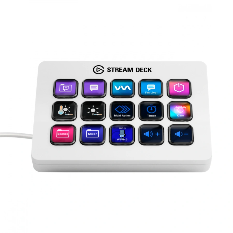 10GBA9911 1 Stream Deck ELGATO MK.2 / 15 Teclas LCD Personalizables / Alámbrico / USB 2.0 / Cable 150cm / Color Blanco - Image 1