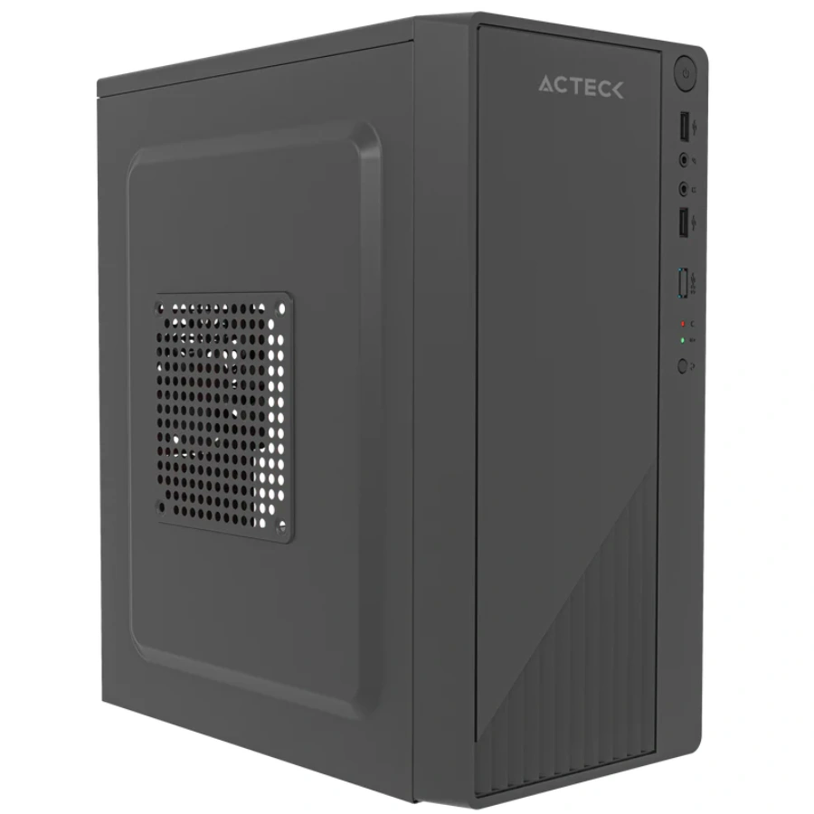 AC-939539-A Gabinete ACTECK KIOTO GC220F / Micro-ATX / Incluye Fuente ATX 500W / Paneles De Metal / No Incluye Ventiladores / USB 2.0 / Negro - Image 1