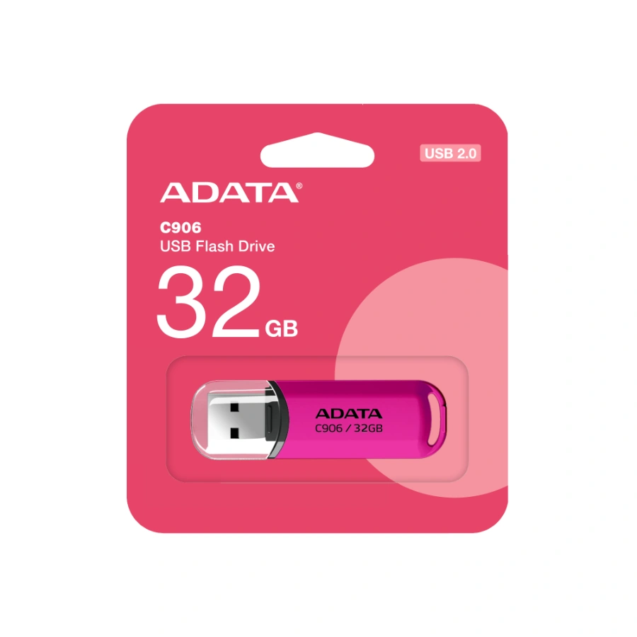 AC906-32G-RPP Memoria USB ADATA C906 / 32GB / USB 2.0 / Con Tapa / Color Rosa, Transparente - Image 1
