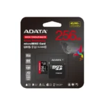 Memoria Micro SD ADATA HIGH ENDURANCE / 256GB / UHS-I, Clase 10 / Con Adaptador / Lectura 100/85MB/s / Color Negro Rojo