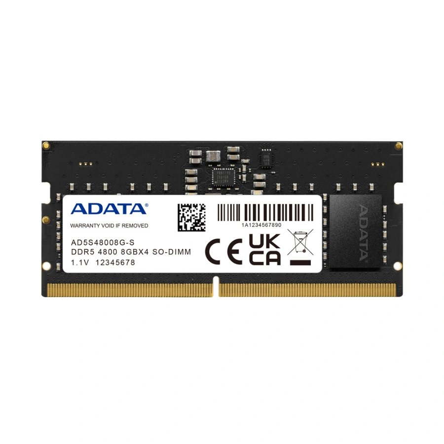 CP-ADATA-AD5S48008G-S-619509 Memoria RAM ADATA SODIMM / 8GB / DDR5 4800MHz / Para Laptop / CL40 / 1.1V / Color Negro - Image 1
