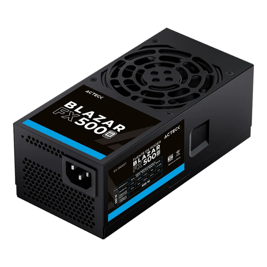 ES-05002T_1-1 Fuente De Poder ACTECK TFX BLAZAR FX500 / 500W / No Modular / ATX 24 Pin / Cpu 4+4 / Pci-E 6+2 / Sata / Molex / Negro - Image 1