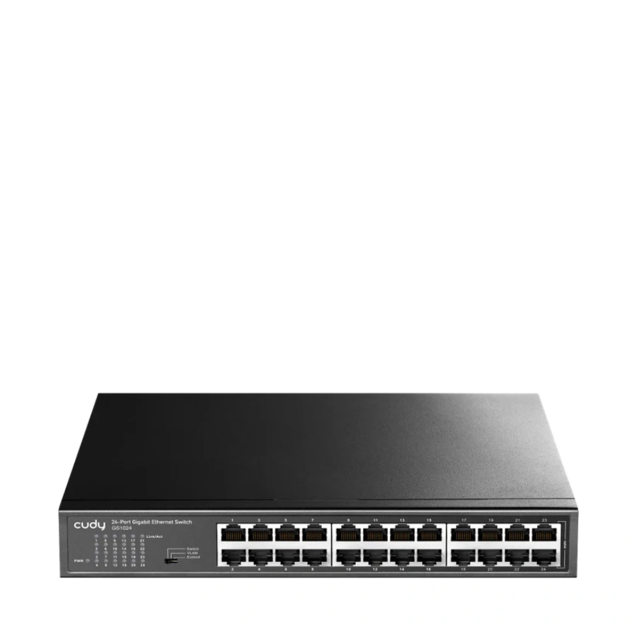 GS1024-A1 Switch De Red Cudy GS1024 / 24 Puertos Gigabit RJ45 / 10,100,1000 Mbps / 48 Gbps / Metal / Negro - Image 1