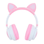 Diadema Headset Inalámbrica VORAGO HPB-300-K / Estéreo / Con Micrófono / Bluetooth 5.0 / USB-C, 3.5 MM / Recargable / Rosa-blanco