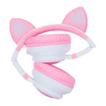 Diadema Headset Inalámbrica VORAGO HPB-300-K / Estéreo / Con Micrófono / Bluetooth 5.0 / USB-C, 3.5 MM / Recargable / Rosa-blanco - Image 3